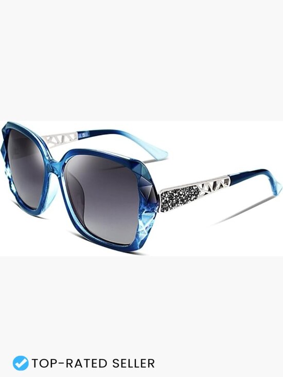 Sparkling Oversized Square Sunglasses Polarized Composite Frame UV400 main image 6
